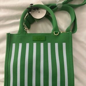 Kate Spade Green and White Striped Women's Bag
